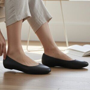 Ecco Black Nubuck Leather Styling Slip-On Flats Size 36 (US 5 - 5.5)